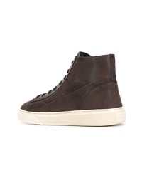 braune hohe Sneakers aus Leder von Hogan