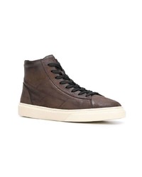 braune hohe Sneakers aus Leder von Hogan