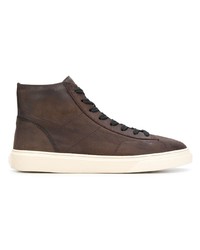 braune hohe Sneakers aus Leder von Hogan