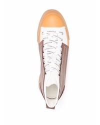 braune hohe Sneakers aus Leder von JW Anderson