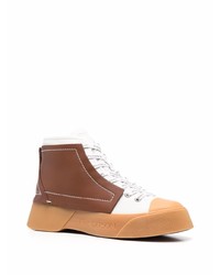 braune hohe Sneakers aus Leder von JW Anderson