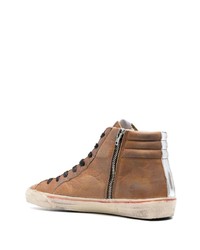 braune hohe Sneakers aus Leder von Golden Goose