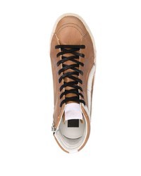 braune hohe Sneakers aus Leder von Golden Goose