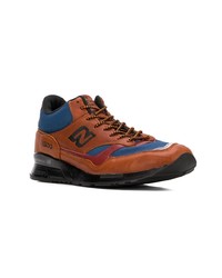 braune hohe Sneakers aus Leder von New Balance