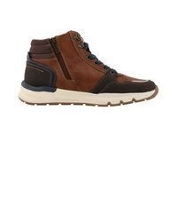 braune hohe Sneakers aus Leder von Mustang Shoes