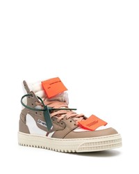 braune hohe Sneakers aus Leder von Off-White