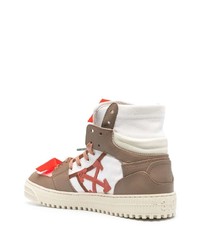 braune hohe Sneakers aus Leder von Off-White