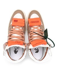 braune hohe Sneakers aus Leder von Off-White