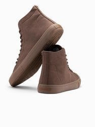 braune hohe Sneakers aus Leder von OMBRE