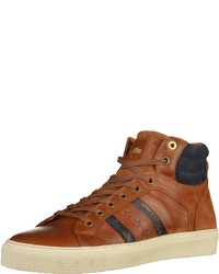 braune hohe Sneakers aus Leder von Pantofola D'oro