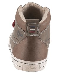 braune hohe Sneakers aus Leder von S.OLIVER RED LABEL