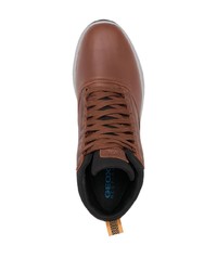 braune hohe Sneakers aus Leder von Geox