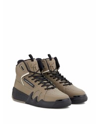 braune hohe Sneakers aus Leder von Giuseppe Zanotti