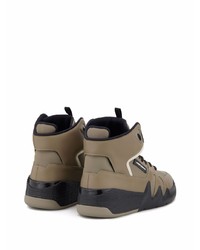 braune hohe Sneakers aus Leder von Giuseppe Zanotti