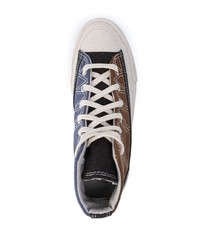 braune hohe Sneakers aus Segeltuch von Converse