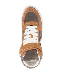 braune hohe Sneakers aus Segeltuch von DSQUARED2