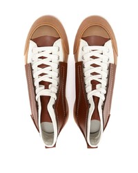 braune hohe Sneakers aus Segeltuch von JW Anderson