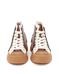 braune hohe Sneakers aus Segeltuch von JW Anderson