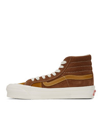 braune hohe Sneakers aus Wildleder von Vans