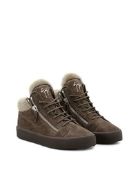 braune hohe Sneakers aus Wildleder von Giuseppe Zanotti