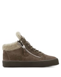 braune hohe Sneakers aus Wildleder von Giuseppe Zanotti