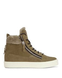 braune hohe Sneakers aus Wildleder von Giuseppe Zanotti