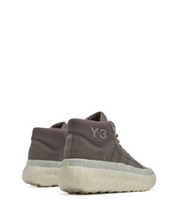 braune hohe Sneakers aus Wildleder von Y-3
