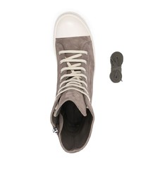 braune hohe Sneakers aus Wildleder von Rick Owens