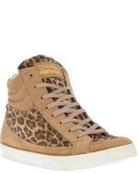 braune hohe Sneakers mit Leopardenmuster von Chiara Ferragni