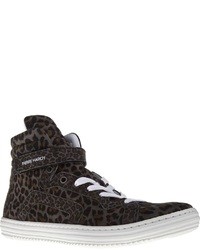 braune hohe Sneakers mit Leopardenmuster von Pierre Hardy