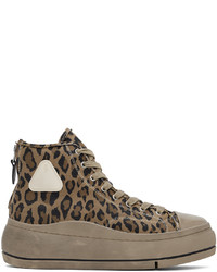 braune hohe Sneakers mit Leopardenmuster von R13