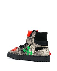 braune hohe Sneakers mit Schlangenmuster von Off-White