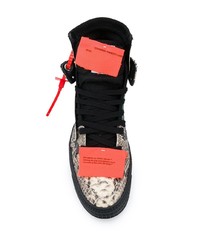 braune hohe Sneakers mit Schlangenmuster von Off-White