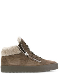 braune hohe Sneakers von Giuseppe Zanotti Design