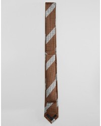 braune horizontal gestreifte Krawatte von Asos