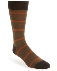 braune horizontal gestreifte Wollsocken