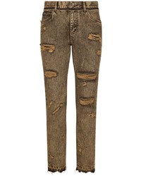 braune Jeans mit Destroyed-Effekten von Dolce & Gabbana