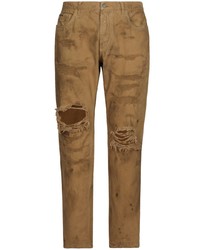 braune Jeans mit Destroyed-Effekten von Dolce & Gabbana