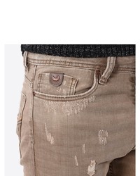 braune Jeans mit Destroyed-Effekten von Kaporal