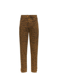 braune Jeans mit Leopardenmuster
