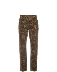 braune Jeans mit Leopardenmuster von Alexander Wang