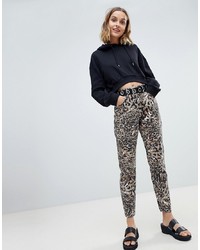 braune Jeans mit Leopardenmuster von ASOS DESIGN