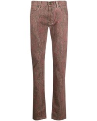 braune Jeans mit Paisley-Muster