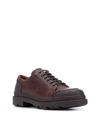 braune klobige Leder Derby Schuhe von Brunello Cucinelli