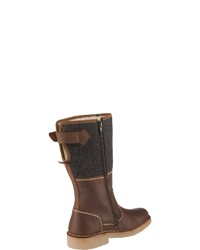 braune kniehohe Stiefel aus Leder von camel active