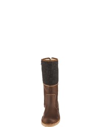 braune kniehohe Stiefel aus Leder von camel active