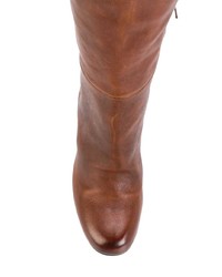 braune kniehohe Stiefel aus Leder von Pantanetti