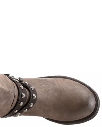 braune kniehohe Stiefel aus Leder von Tom Tailor