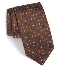 braune Krawatte mit geometrischen Mustern