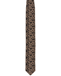 braune Krawatte mit Leopardenmuster